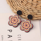 SWEET GIRL COLORFUL FLOWER ACRYLIC EARRINGS_CWAJE3993
