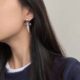 NEW SIMPLE FASHION BOW PEARL EARRINGS FOR WOMEN_CWAJE2990