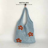 Exquisite Knitted Heart Tote Handbag_Cwab2389