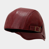 Vintage Leather Newsboy Beret Hat Unisex_Cwah04625