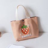 CUTE CANVAS LUNCH TOTE BAG FOR WOMEN SMALL_CWAB5665
