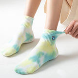 Tie-Dyed Love Embroidery Sports Socks_Cwms0247