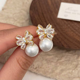 SIMPLE HIGH GRADE BOW ZIRCON EARRINGS FOR WOMEN_CWAJE2998