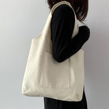 SOLID COLOR LITERARY BLANK HAND PAINTED CANVASBAG_CWAB2131