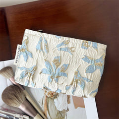 Embossed Floral Makeup Bag Large Travel Wash Pouch_Cuab00738