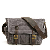 NEW WAXED CANVAS LEATHER SATCHEL FOR MEN_CWAB5561