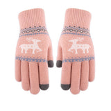 NEW JACQUARD DOUBLE LAYER DEER TOUCH SCREEN GLOVES_CWAG0239