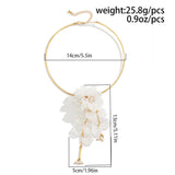 COLORFUL MERMAID FLOWER NECKLACE EARRING SET_CWMM3251