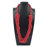 Vintage Hand-Woven Log Bead Long Necklace_Cwmm4731