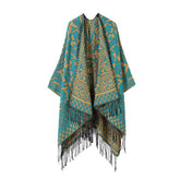 Warm Faux Cashmere Tassel Scarf Cape Shawl_Cwasc2168