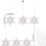 Cwmm10174_6Pcs Clear Acrylic Snowflake Christmas Ornaments
