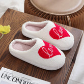 Valentines Day Red Love Cotton Slippers