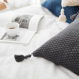 SIMPLE HANDMADE FOUR CORNER TASSEL THROW PILLOW_CWMM2382