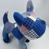 INDIGO DYED FABRIC PATCHWORK PLUSH ANIMAL TOY_CWMM6055