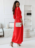 Temperament Waist Slim Skirt Long Sleeve Dress