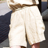 Washed Cotton And Linen Overalls