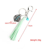 BOHEMIAN ALLOY LEAF TURQUOISE KEYCHAIN_CWMM6867