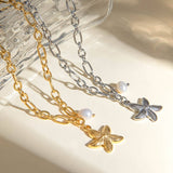 DELICATE STARFISH PEARL PENDANT NECKLACE_CWAJE1787