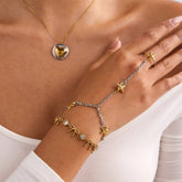 LUXURY 18K GOLD TWO TONE STARFISH TOE CHAIN_CWAJE4739