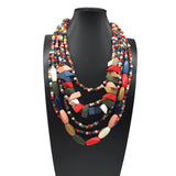 MULTI LAYERED IRREGULAR WOODEN BEADS NECKLACE_CWMM4556