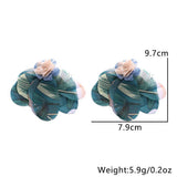HANDMADE FABRIC FLOWER EARRINGS FRESH DESIGN_CWMM6263