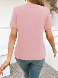 Solid Color Design Casual Short-Sleeved T-Shirt