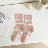 CUTE CARTOON PATTERN PURE COTTON MID CALF SOCKS_CWMS0539