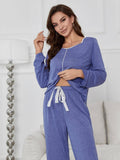 Solid Color Long Sleeve And Pants Home Suit