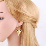 GOLD PLATED HEART SHAPED PENDANT EARRINGS_CWAJE1031