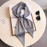 NARROW RIBBON ANGLED PRINTED SILK HEAD SCARF_CWASC1527