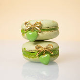 BOW WITH A HEART SHAPED OIL DROP EARRINGS_CWAJE1881