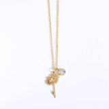 Vintage December Flower Zircon Pendant Bracelet_Cwmm3765