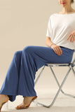 Women Solid Color Baggy Wide Leg Pants_Cwblp397