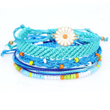 SUNFLOWER DAISY MIXED COLOR WOVEN BRACELET_CWAJE0717