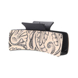 LEATHER SOLID COLOR PRINTED TEXTURED HAIR CLAWS_CWASC1624