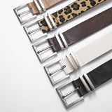 Versatile Pink-Buckle Leopard Print Belt