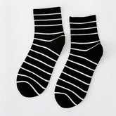 NEW ALL MATCH SOLID COLOR STRIPED MID CALF SOCKS_CWMS1401