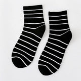 NEW ALL MATCH SOLID COLOR STRIPED MID CALF SOCKS_CWMS1401