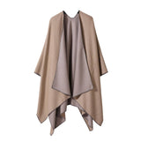 SOLID COLOR DOUBLE SIDED CAPE SHAWL OUTER CAPE_CWASC2131