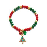 Cwaje2511_Pendant Santa Claus Crystal Bell Beaded Bracelet