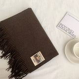 SOLID COLOR FAUX CASHMERE SCARF WINTER WRAP_CWASC2303