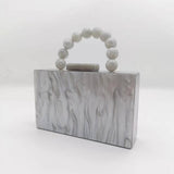 Pearl Acrylic Beaded Clutch Wristlet Wedding Bag_Cwab5858