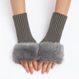 Knitted Thermal Fingerless Gloves Arm Gloves_Cwag0108