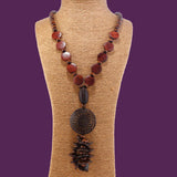 COCONUT SHELL WOOD MULTI LAYER NECKLACE_CWMM4434