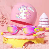 KIDS HD ANTI FOG SWIM GOGGLES CAP CUTE STYLE_CWMM6644