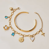 Vacation Pearl Heart Flower Blue Bracelet
