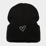 HEART EMBROIDERY ACRYLIC KNITTED HAT_CWAH2082