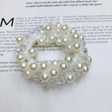 BOHO CRYSTAL PEARL BEADED HAIR TIE CUTE GIRL BAND_CWAHA6779