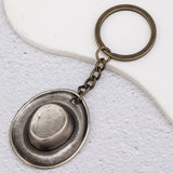 Vintage Style Western Cowboy Hat Pendant Keychain_Cwmm0576