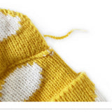 ADULT POLKA DOT FABRIC LABEL BEANIE KNITTED HAT_CWAH2052